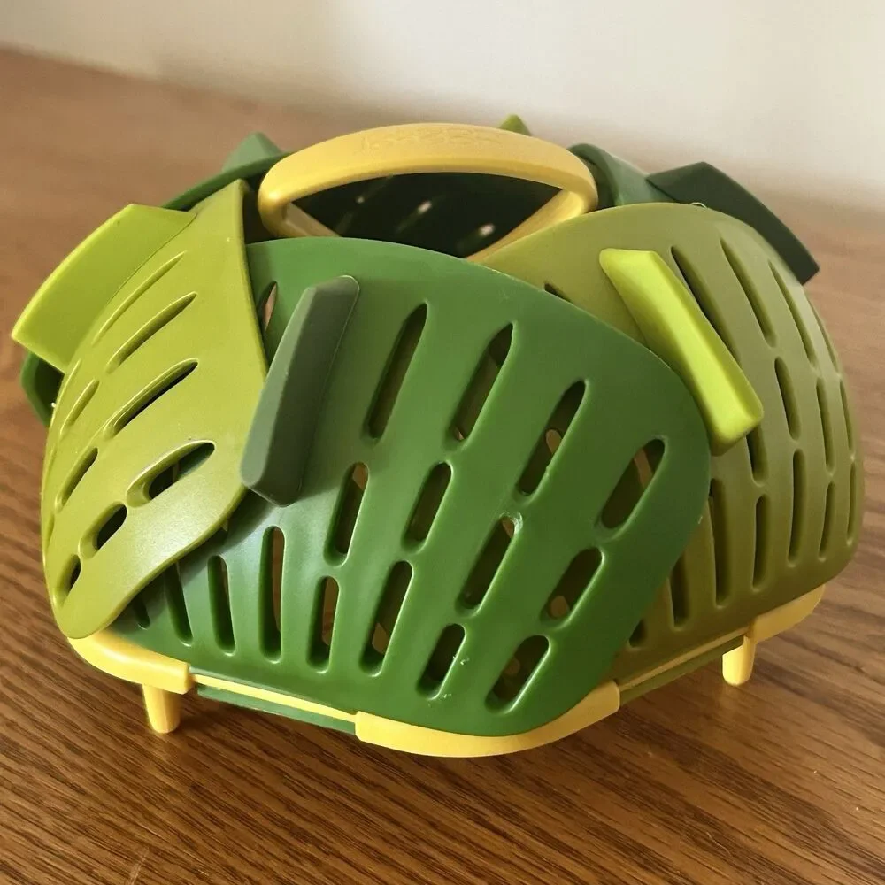 Joseph Bloom Folding Steamer Basket for Vegetables, Expandable Green